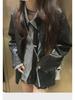 2023 Women's Loose Pinstripe Shirt Jacket - Autumn Korean College Style