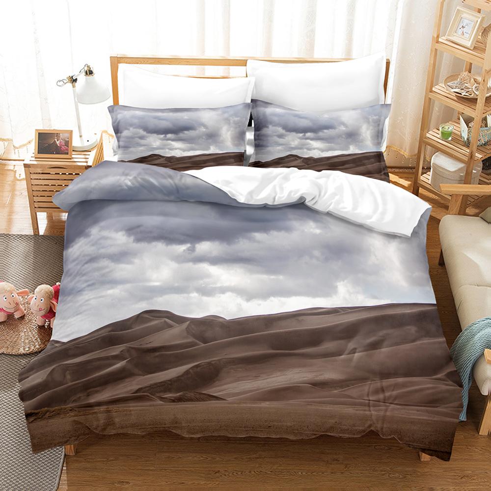 Volcanic Beding Set Single Twin Ful Quen King-Sized Dimensionsd Dimensions Desert Bed Linen Set Aldult Kid Bedrom Thre-piece Suits 3D Print Men