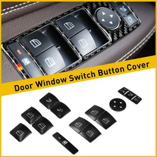 Piece of 14 Door Window Switch Button Cover Sticker for Benz E200 A45 2012-2015