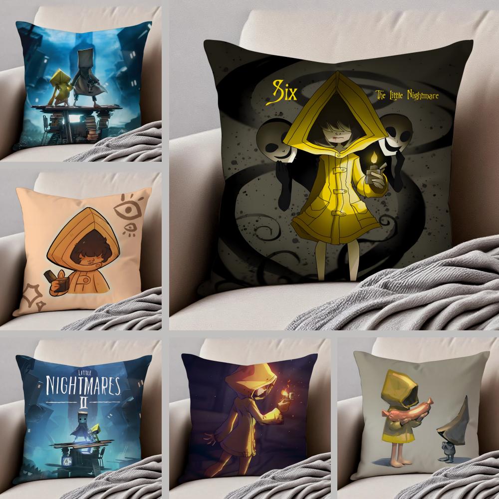 Thriller GAME LLittle Nightmares Cushion Cover Throw Pillow Cover Hidden Button Durable Polyester Chair Cushion