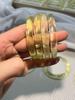 Women's Fashion Natural Citrine Bracelet - Wide Lemon Color, Transparent with Rainbow Effect.
