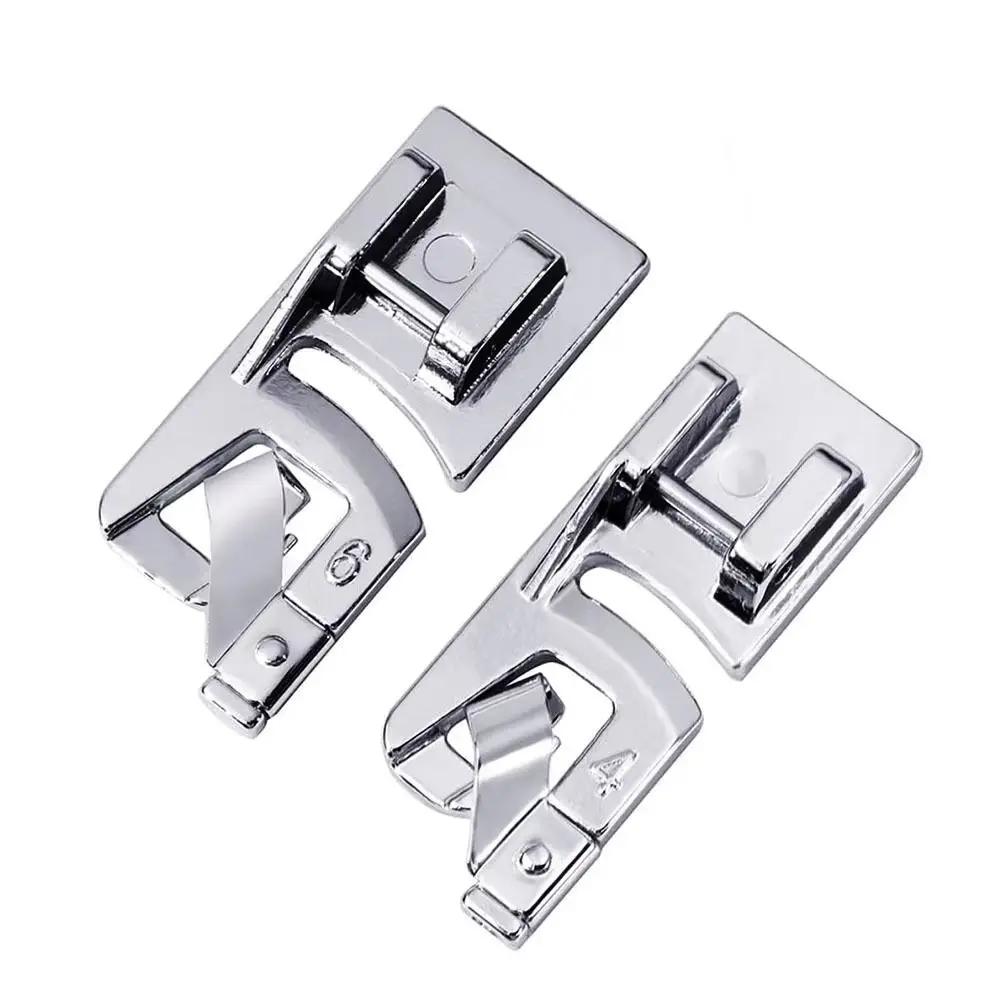 3 Peças/Conjunto Pé Calcador de Máquina de Costura Bainha Enrolada Estreita Metal Universal Ferramenta de Costura Doméstica Pé Calcador de Bainha 3/4/6mm