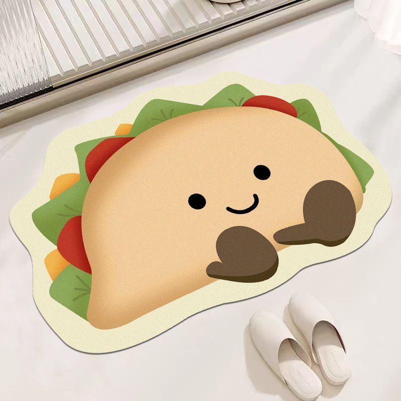 Cute Bread Bathroom Diatom Mud Absorbent Floor Mat Toilet Toilet Door Non-slip Foot Mat Toilet Shower