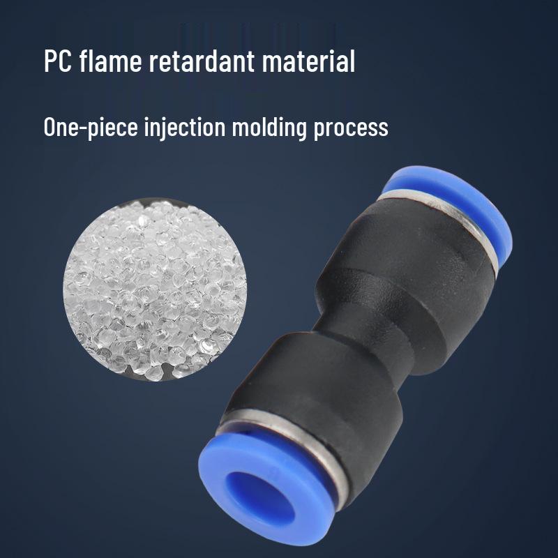 PU Quick-Connect Pneumatic Air Hose Coupler (Sizes: 4-16mm) - Plastic Straight-Through Connector