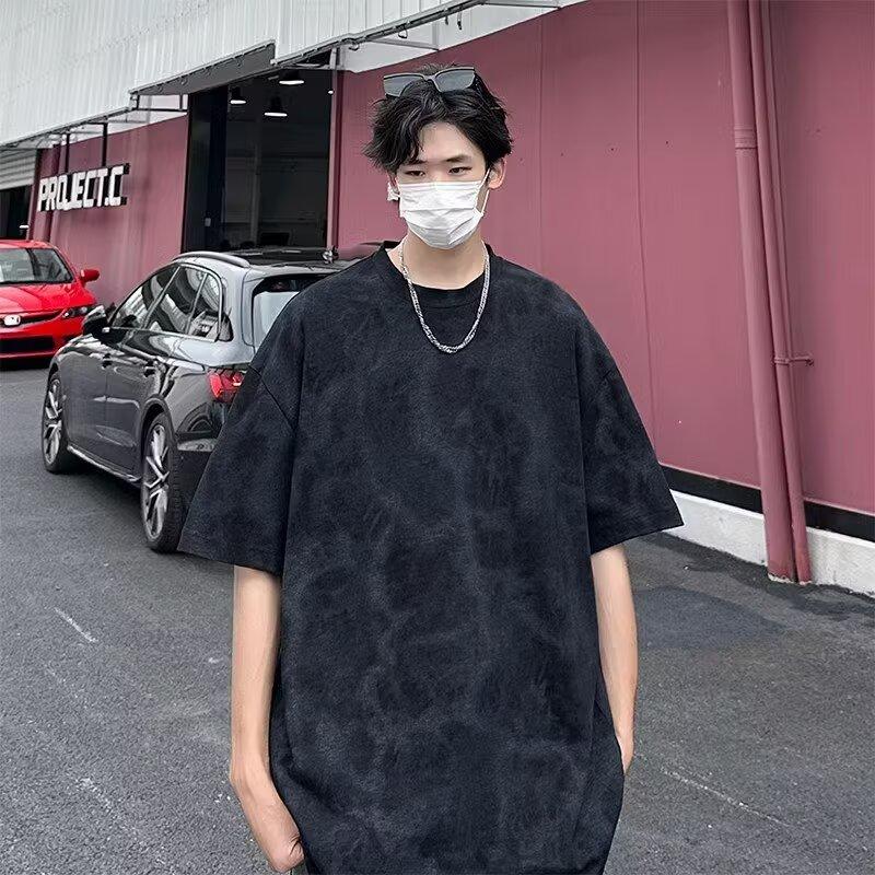 Short Sleeve T T-shirt Men's Fashion Brand Summer Loose Half Sleeve2025New Internet Hot Fashionable ins Simple Printed Top