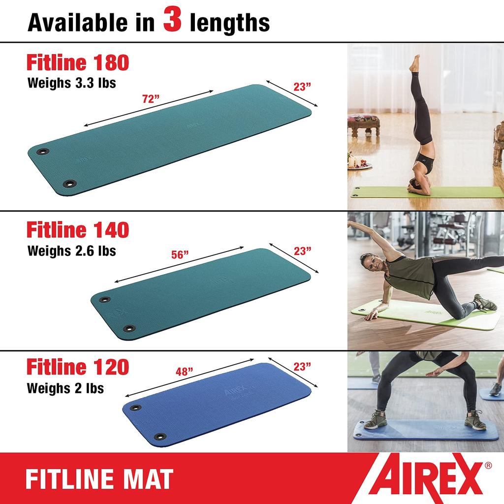 AIREX Fitline 180 Training 10mm FITLINE Podložka Charcoal, Silná, Uhlová, 180, FITLINE180SI,