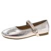 Silver Retro Flat Bottom, Light Mouth Inner Height-increasing Single Shoes, Women's Summer New Models with Skirts, Versatile Mary Jane Shoes