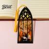 Decorative Book Accessory Stained Glass Art Acrylic Bookmark Halloween Dark Aesthetic Mark Transparent Double-sided Bookmark Page Marker with