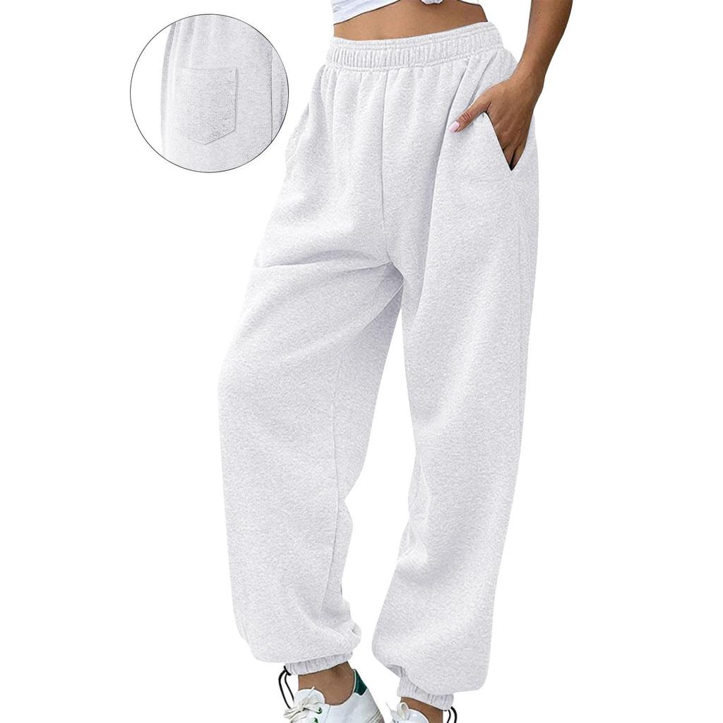 Women's Casual Lined Jogger Sweatpants with Elastic Cuff Long Color