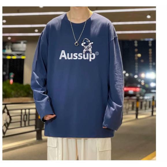 Printed Autumn Winter Sweater Men's Spring and Autumn 2024 Korean New Round Neck Loose Top Chic Hong Kong Style Trendy
