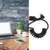 Spring Coiled Charging Cord USB Male to Micro USB Male Flexible 60W 480Mbps Charger Data Sync Cord for Phone Speaker