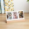 Wooden Base LED Light Photo Frame 3 In 1 Photo Holder High-Quality Instant Picture Frame  Desktop