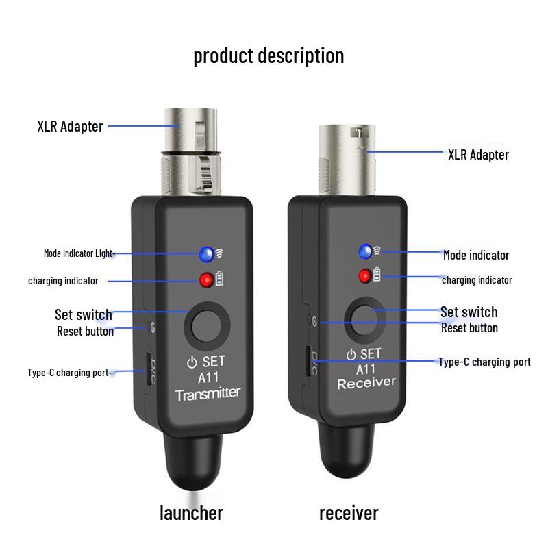 Universal Wired Microphone Converter & Transmitter for Musical Instruments