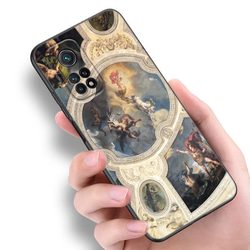 Michelangelo Adam Fresko Kunst Handyhülle Für Xiaomi Mi A2 8 9 SE Note 10 10T 11 12 Lite 9T 11T 12S 12T Pro A3 6X 12X Schwarze Hülle