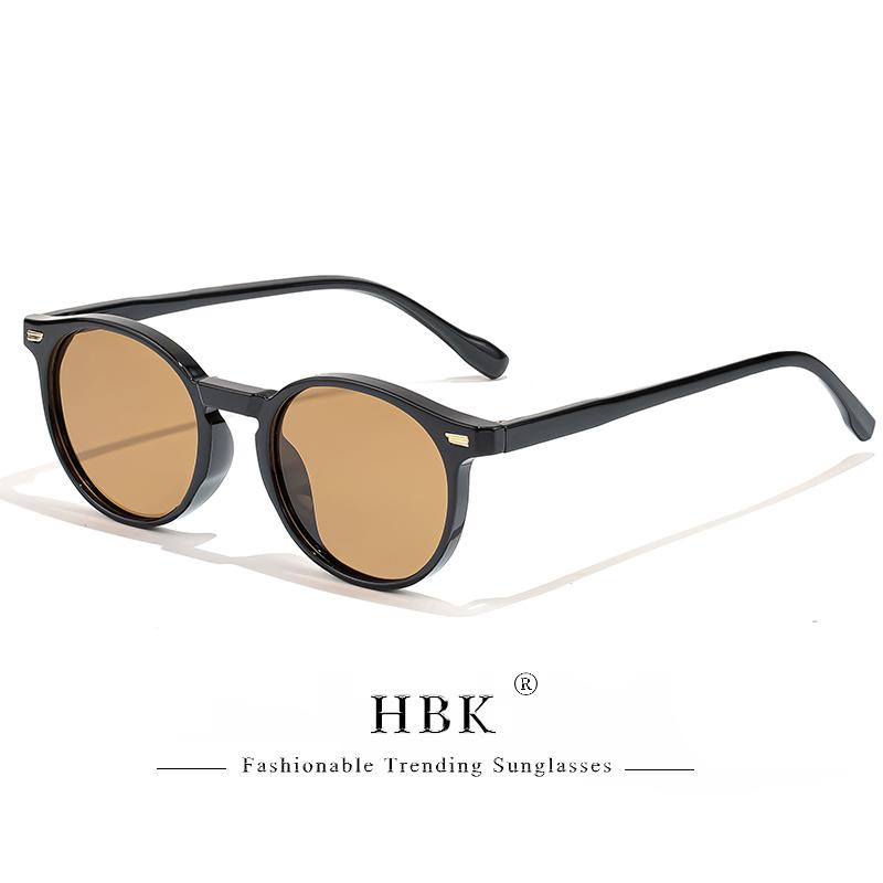 HBK Fashion Polarized Sunglasses Men Round TR90 Frame Fashion Sun Glasses Women Driving Sports UV400 Lunette De Soleil Homme as photo show