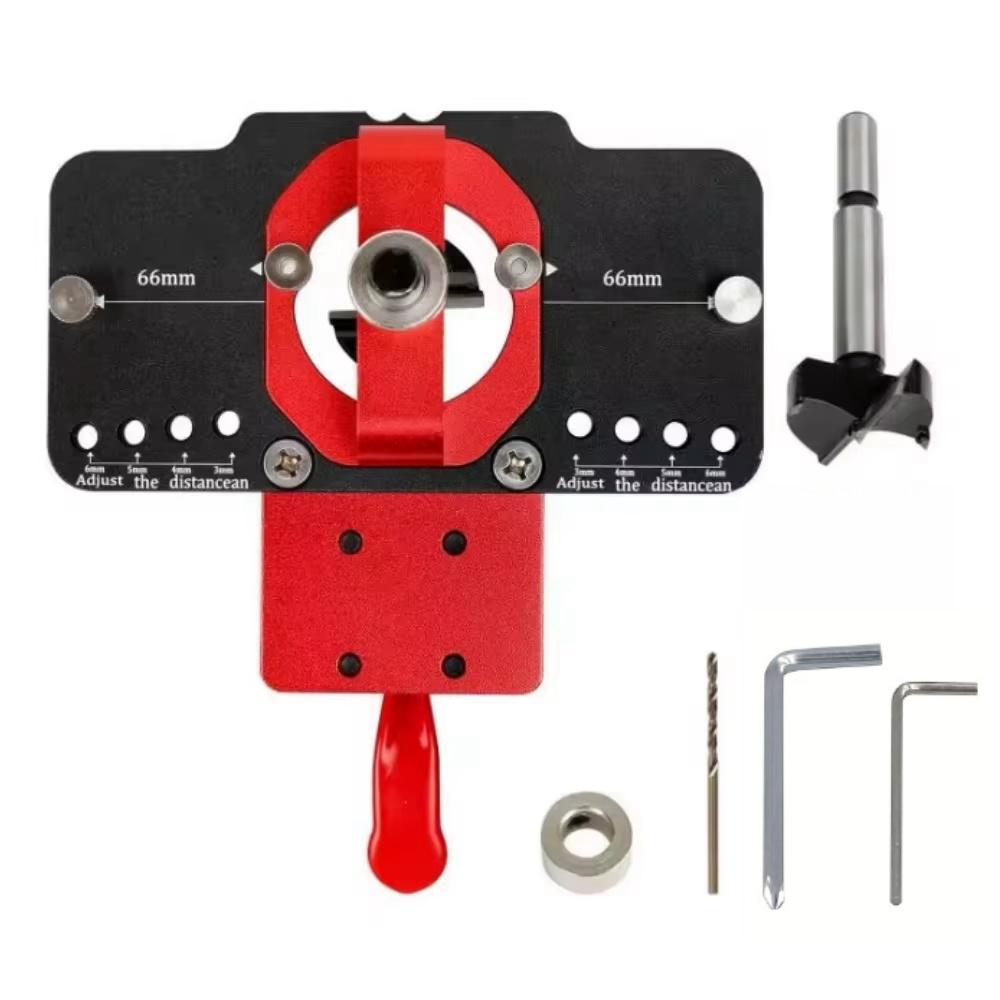 

Woodworking Hole Drilling Guide Locator 35mm Hinge Boring Jig with Fixture Aluminum Plastic Hole Opener Template Door Cabinets