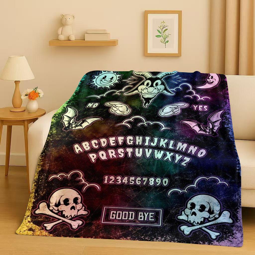3D Retro Witch Spirit Ouija Board Flannel Blanket,Ultra Soft Warm Plush Throw for Home Bedroom Bed Sofa Cover Kids Gift Picnic