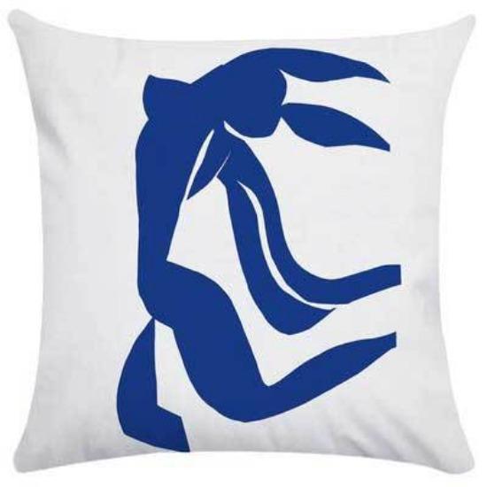 Nordic Pillow Ins Light Luxury Style Pillow Case Retro Art Abstract Blue Pillow Flower Sofa Backrest
