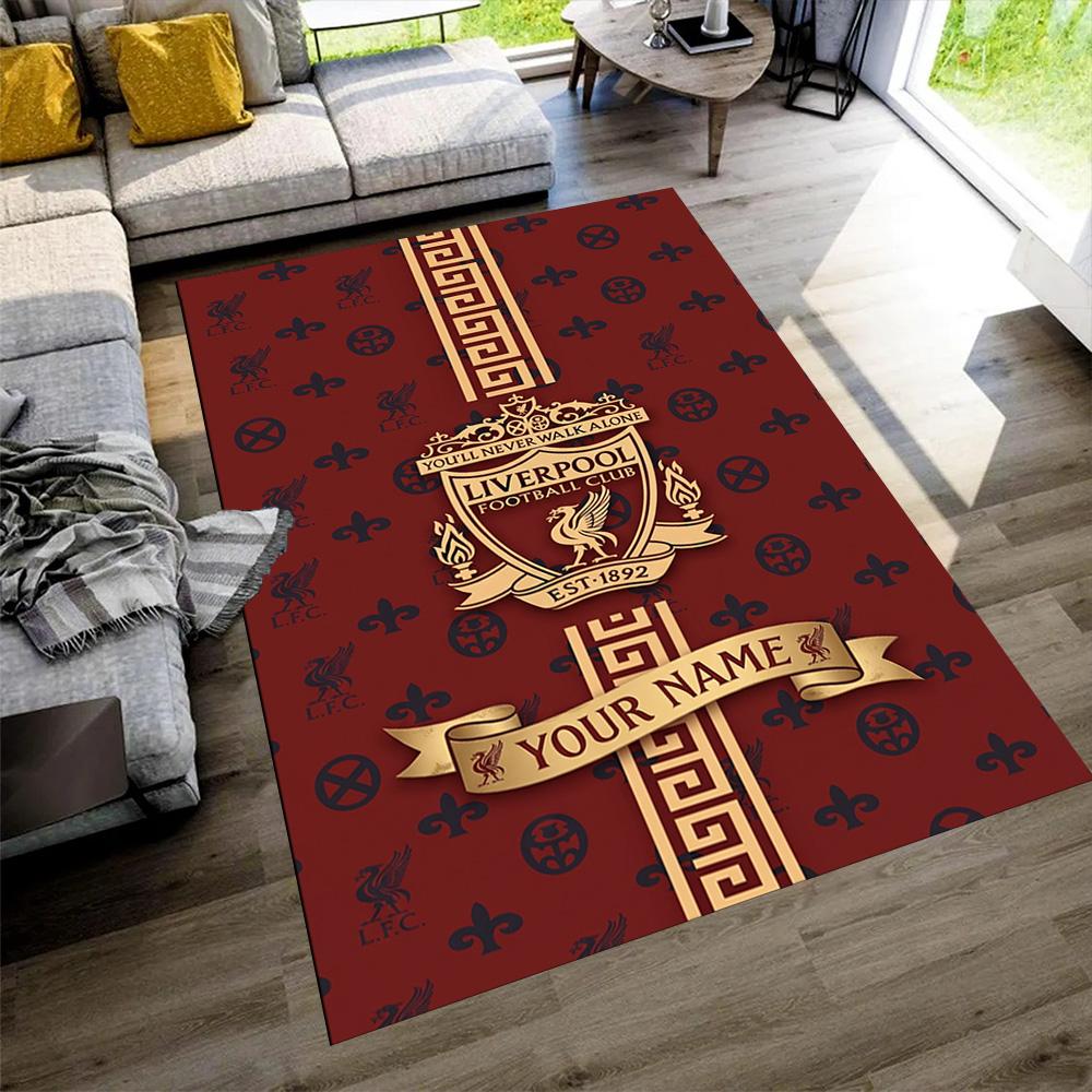 Liverpool Customize Text Floor Mat Perfect for Study Room Dining Room Decorate Room Foyer Anti-slip Rug Decorate Offices Gift for Festivals