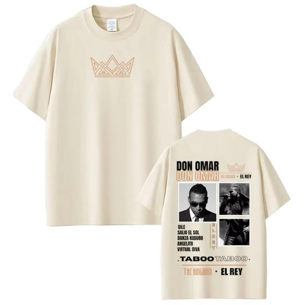 

Rapper Don Omar Album Printed T-shirts Men Women Fashion T-shirts Short-sleeved Loose Casual Cotton Hip-hop T-shirts Streetwears S разноцветный