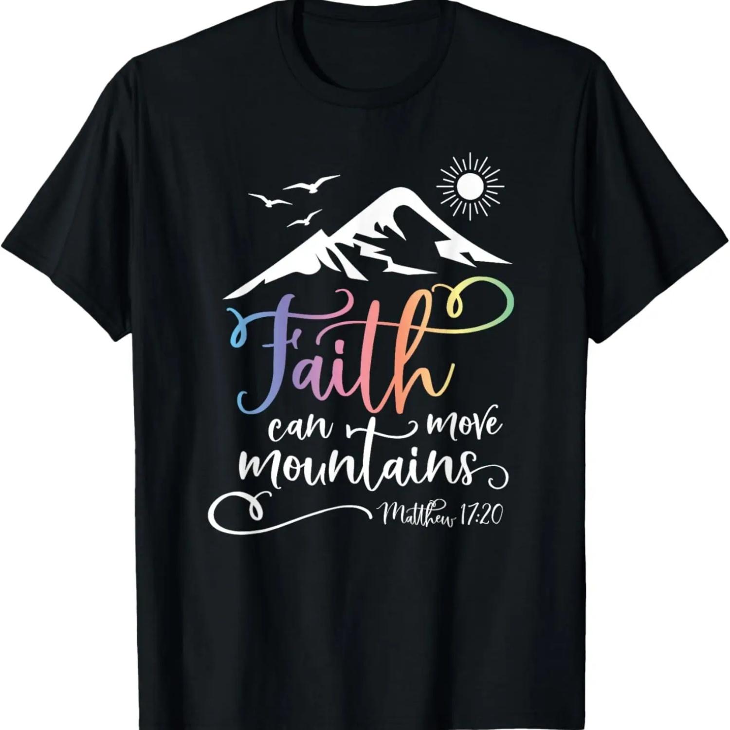 Matthew 17_20 - Faith Can Move Mountains Graphic T-Shirt S
