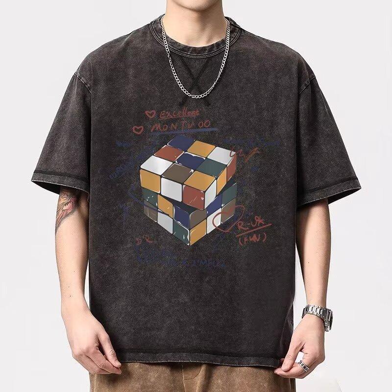 Design Sports Casual Short Sleeve T-Shirt Men's Trendy Brand Summer Loose Simple Printed Top