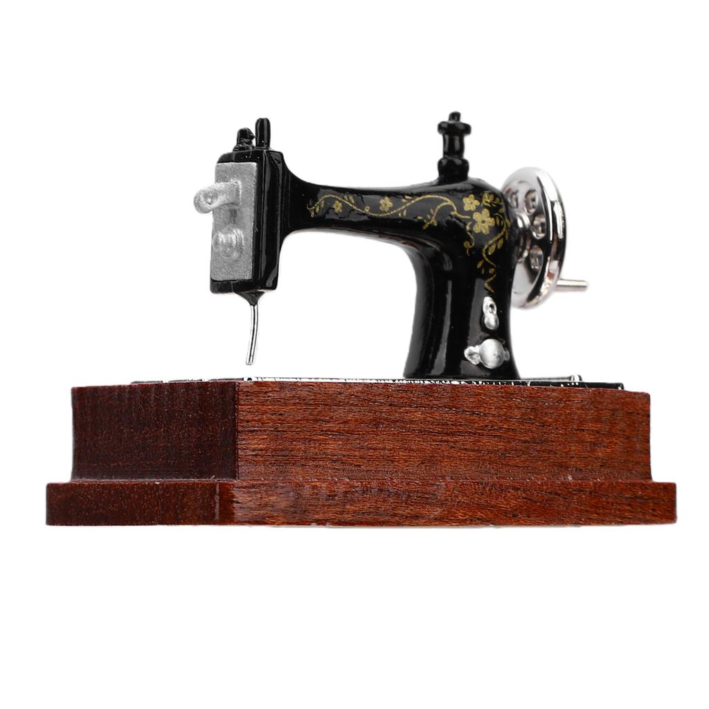 1:12 Scale Dollhouse  ature Vintage Sewing Machine   Sewing Machine for Doll House Scene Layout Dark Brown