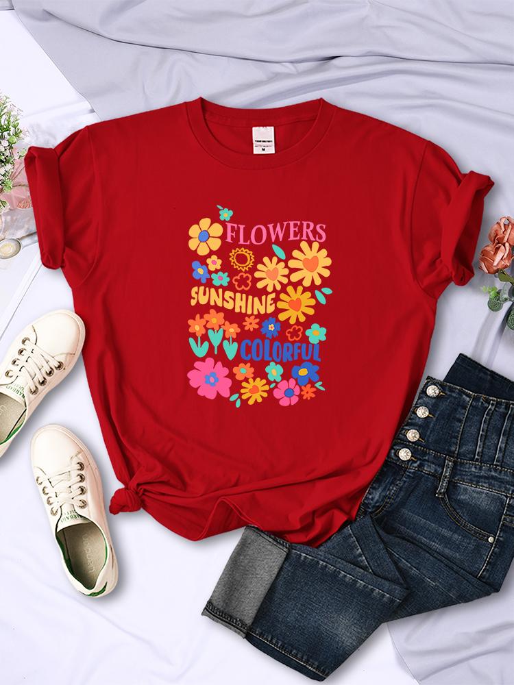 Blumen jeder Art blühen Damen T-Shirts Street Hip Hop Kreativität T-Shirt Kleidung Atmungsaktiv Lässig Damen Kurzarm