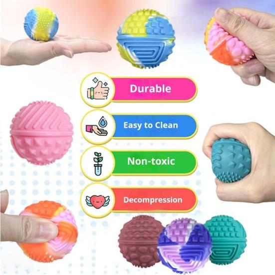 Silicone Magnetic Ball Fidget Toy Stress Relief Sensory Toy with Textures Quiet Office Desk Toy for Women Men Teens
