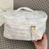 Gesteppte Make-up-Tasche Damen Reise Kosmetiktasche Groß Kosmetikhalter Etui Ästhetisch Tragbare Kosmetiktasche Floral Kulturtasche
