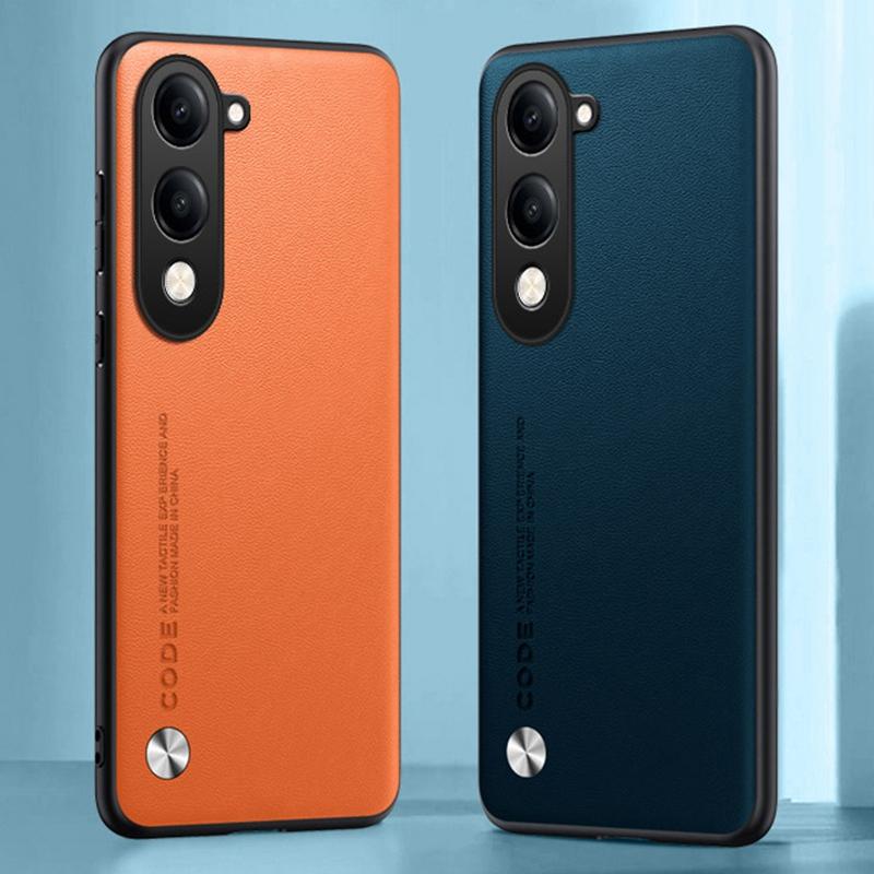 Luxury PU Leather Case For Vivo Y04 4G Back Cover Matte Silicone Shockproof Full Protection Phone Case For Vivo Y29S 5G Coque