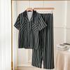 11 pajamas women's summer ice silk thin short-sleeved trousers cardigan light luxury large size high-end sense can be worn outside loungewear cover