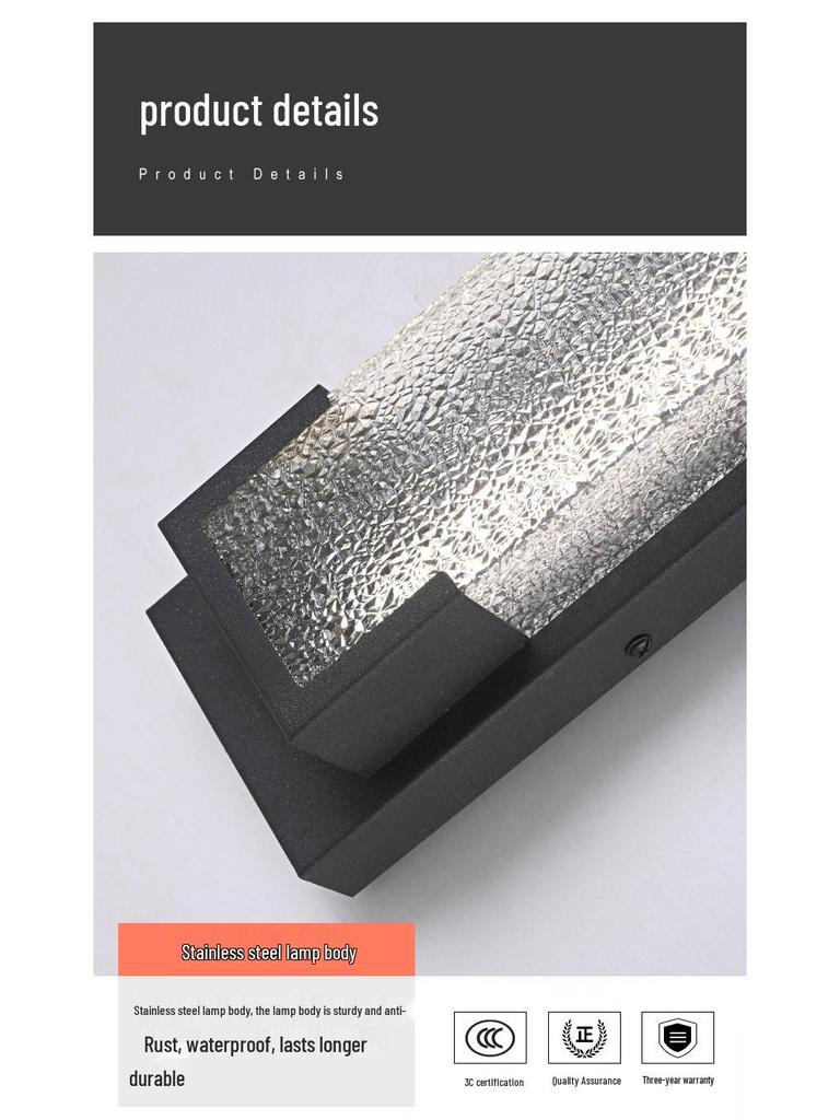 Diamond Pattern Waterproof Outdoor Wall Light for Gates, Courtyards, Balconies, and Gardens