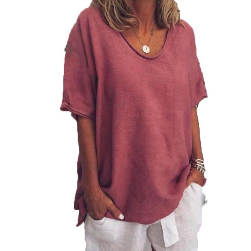 Blusa Estiva da Donna con Maniche Corte a Pipistrello Elegante Casual Larga per Ogni Occasione