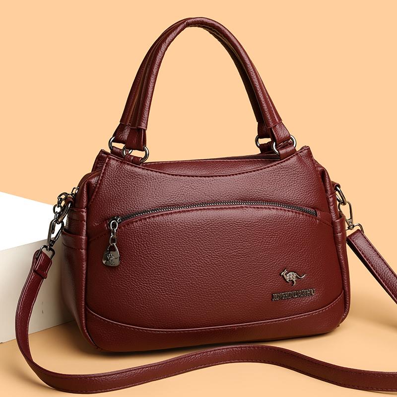 Women's Bag Middle-Aged Mother Bag Pu Shoulder Messenger Bag Handbag