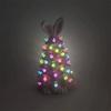 Easter Decoration White Pottery Rabbit Figurines Led Glowing Animal Ornament Rabbit Tree Crafts for Easter Party Decor