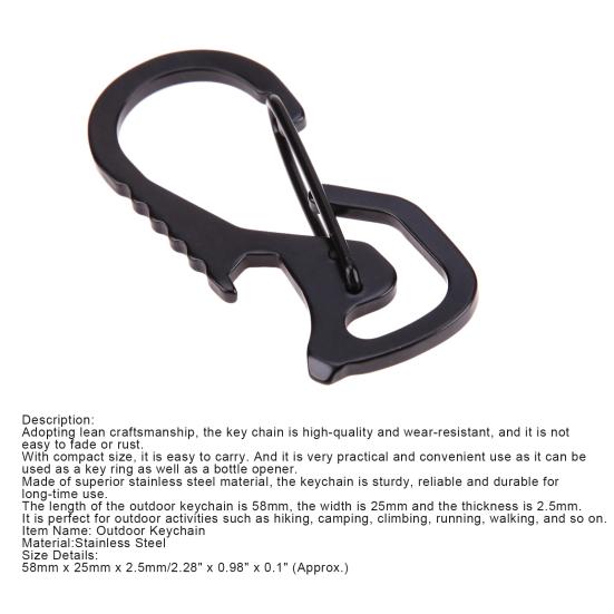 Multifunctional Durable Keyring Key Holder Keychain Bottle Opener Outdoor Tool