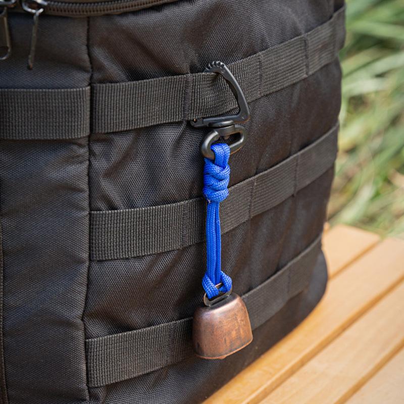 4Pcs Outdoor Bear Bell For Hiking Camping Loud Cast Iron Cowbell With Braided Lanyard Anti-Lost Keychain For Backpacking Walk