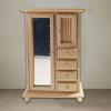 Dollhouse Wardrobe Multifunctional Solid Scale 0.05 Master Bedroom Scene Ornament Dollhouse Wooden Mirror Wardrobe