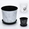 Small 6 Inch Planter for Indoor Plants Plastic Flower Pot with Drainage Hole And Saucer for Orchids Violets Herbs