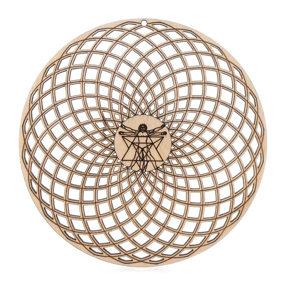 14cm/30.5cm Flower of Life Energy Mat Laser Cut Wooden Crafts Wall Sign Art Home Decor Handmade Coasters Geometry Ornament