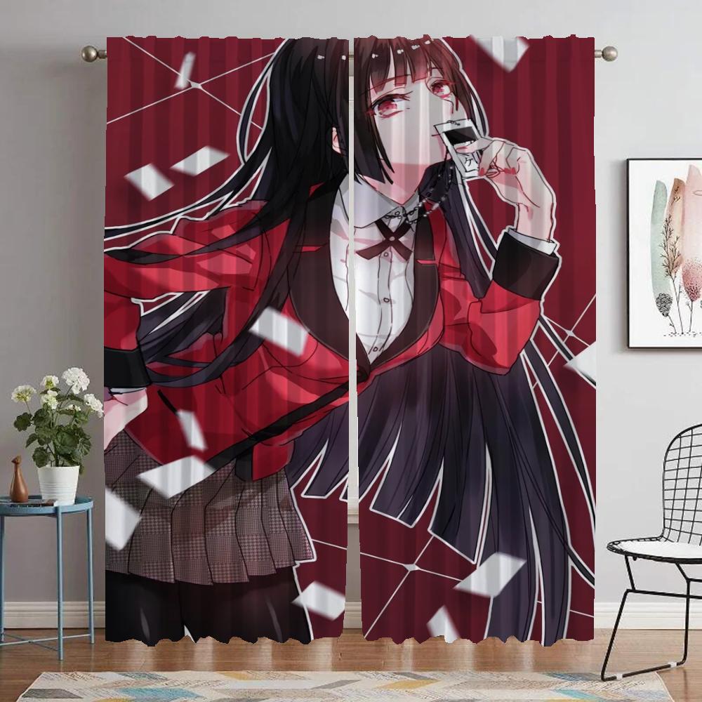 

Противомоскитные шторы Jabami Yumeko для гостиной, перегородки, занавески для домашнего интерьера, 2 шт., тюль для спальни, занавески на окна W50xH70cmx2pcs-CL