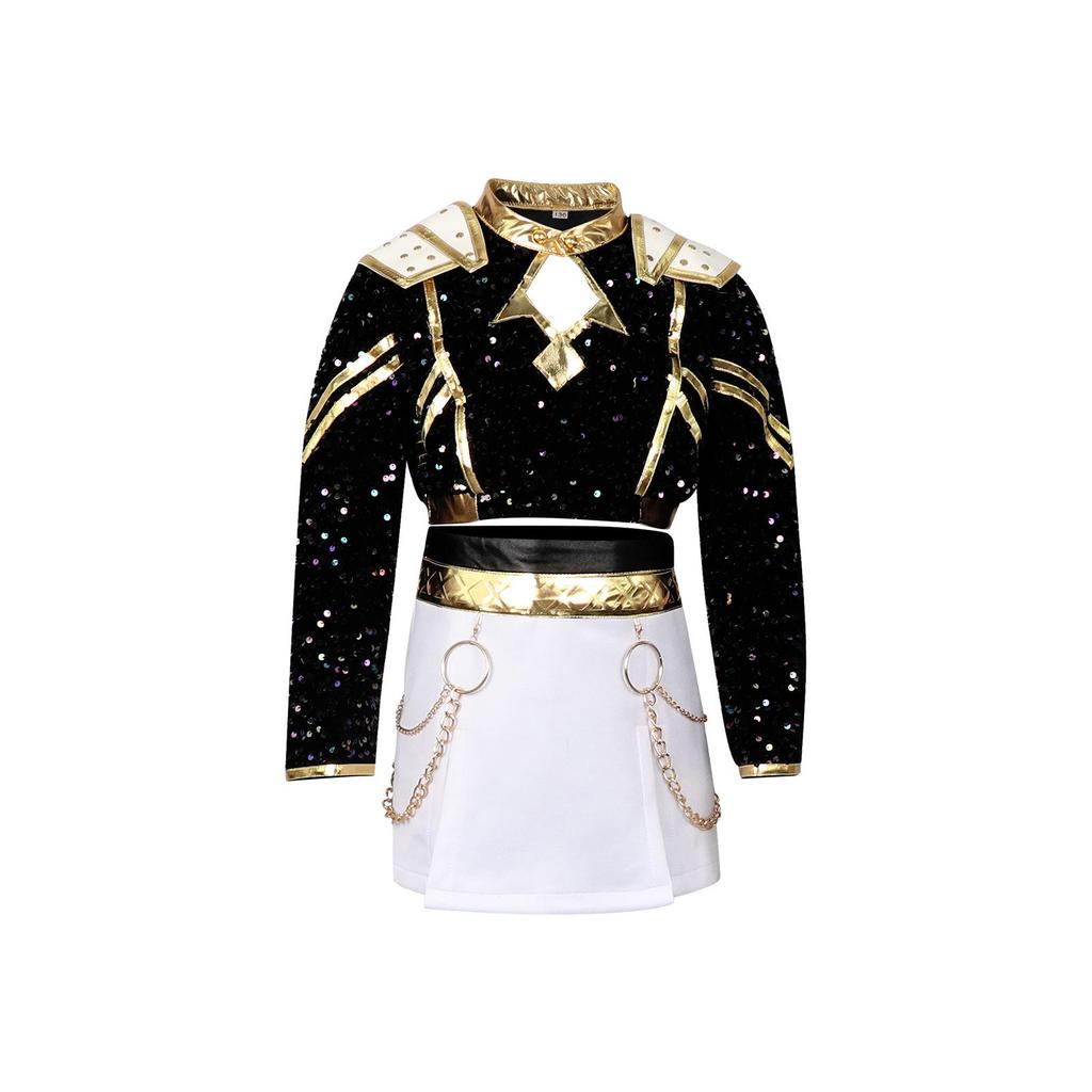 Black Gold K-pop Demon Hunter Girl Group Cosplay Costume for Kids - Cos Lumi, Zoy, Mila