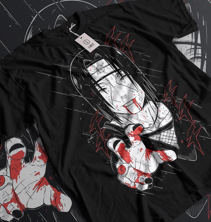 Itachi Uchiha T-Shirt Naruto Shippuden Manga Strip Naruto Anime Shirt All Size