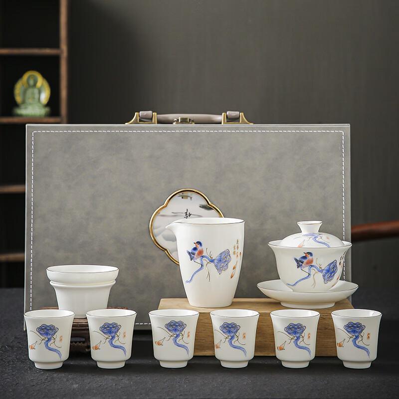 Handun Mutton Fat Jade White Porcelain Kung Fu Tea Set