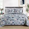 Texstead 3 Pieces Patchwork Gray All Season Bedspreads, Ultra Soft Floral Coverlet Bedding Set with Printed Pattern