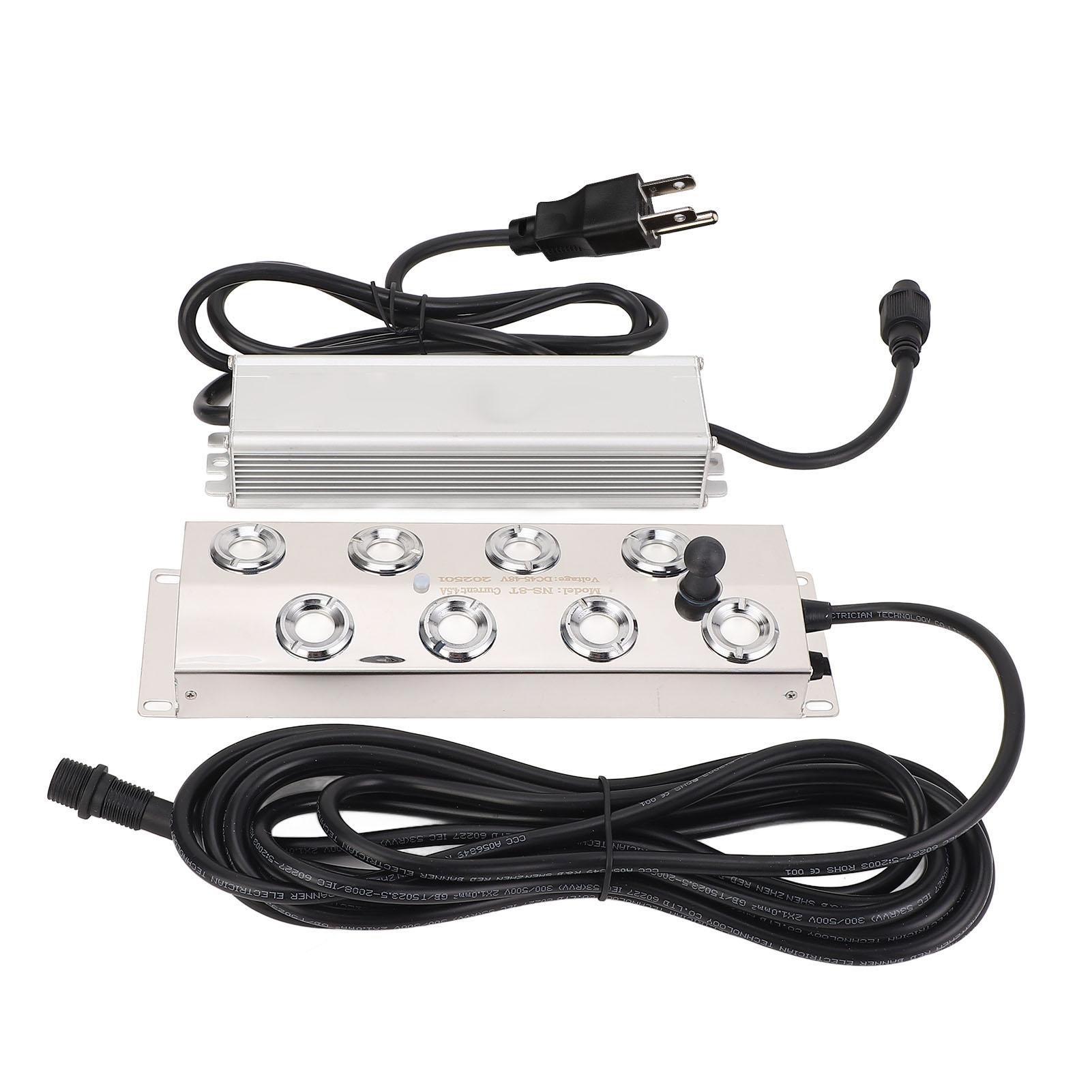 Nebulizador Ultrasónico 8 Cabezales 6000ml hr 300W Generador de Niebla con Fuente de Alimentación a Prueba de Agua IP67 para Estanque Jardín Césped Rocalla US white