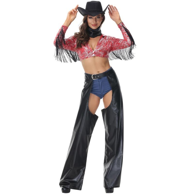 Music Festival Cowboy Costume Game Uniform, Bar Generation Retro Party Costume