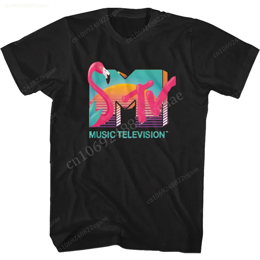 MTV T Shirt Women Music Television Print Tee Summer Cotton Short Sleeve Tshirt Men Oversized Vacation Clothes Hip Hop Hawaiian