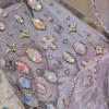 Elegant Silver Butterfly Frame Border Nail Art Stickers Hearts Stars Moon Feather Metal Self Adhesive Decoration Manicure Decal